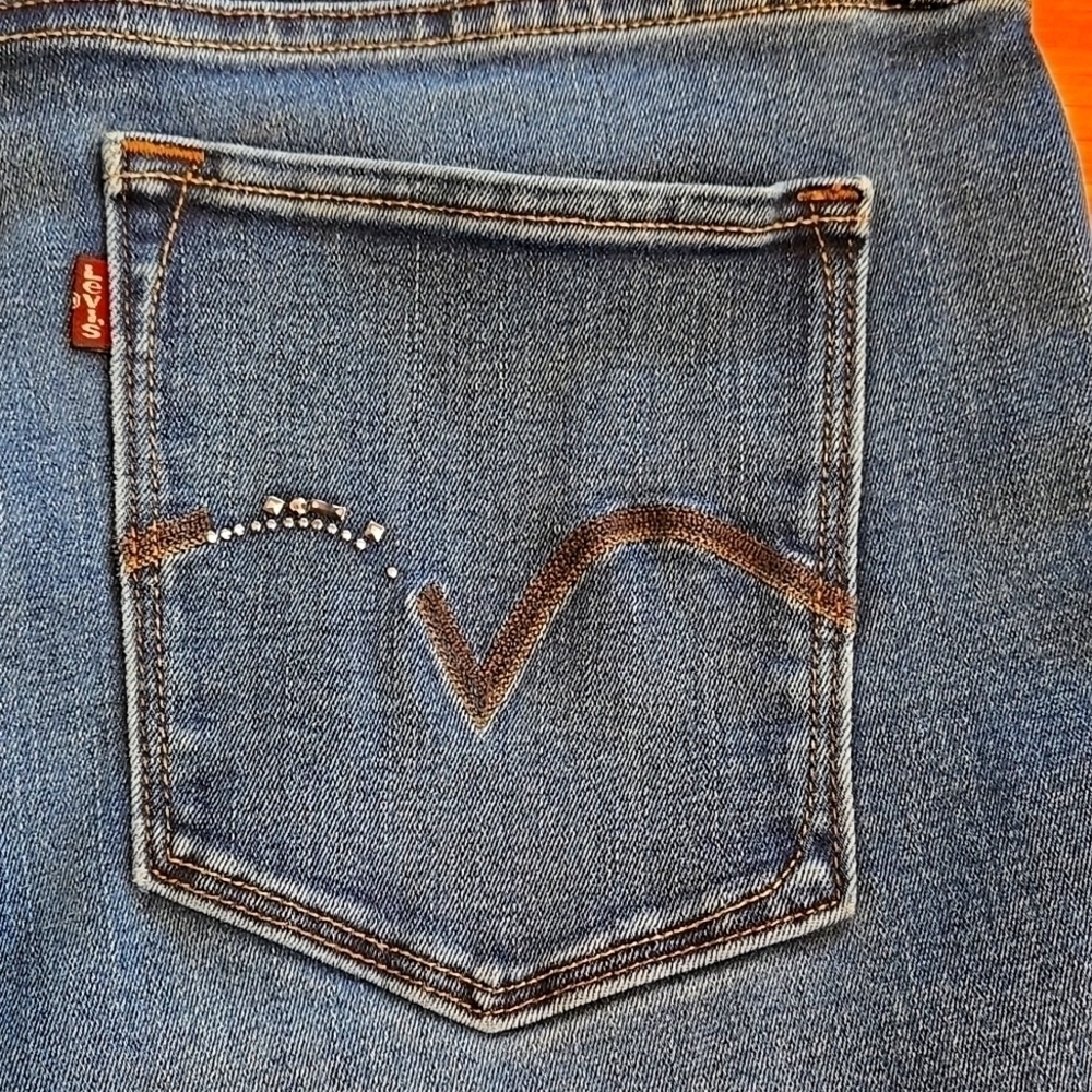 Levis Perfectly Slimming Metal Detail Pocket Jeans Womens Size 14 Tummy Control